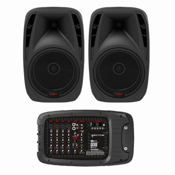 HH Audio 26465 2 x 10 in. 500W Plus 500W Portable PA System