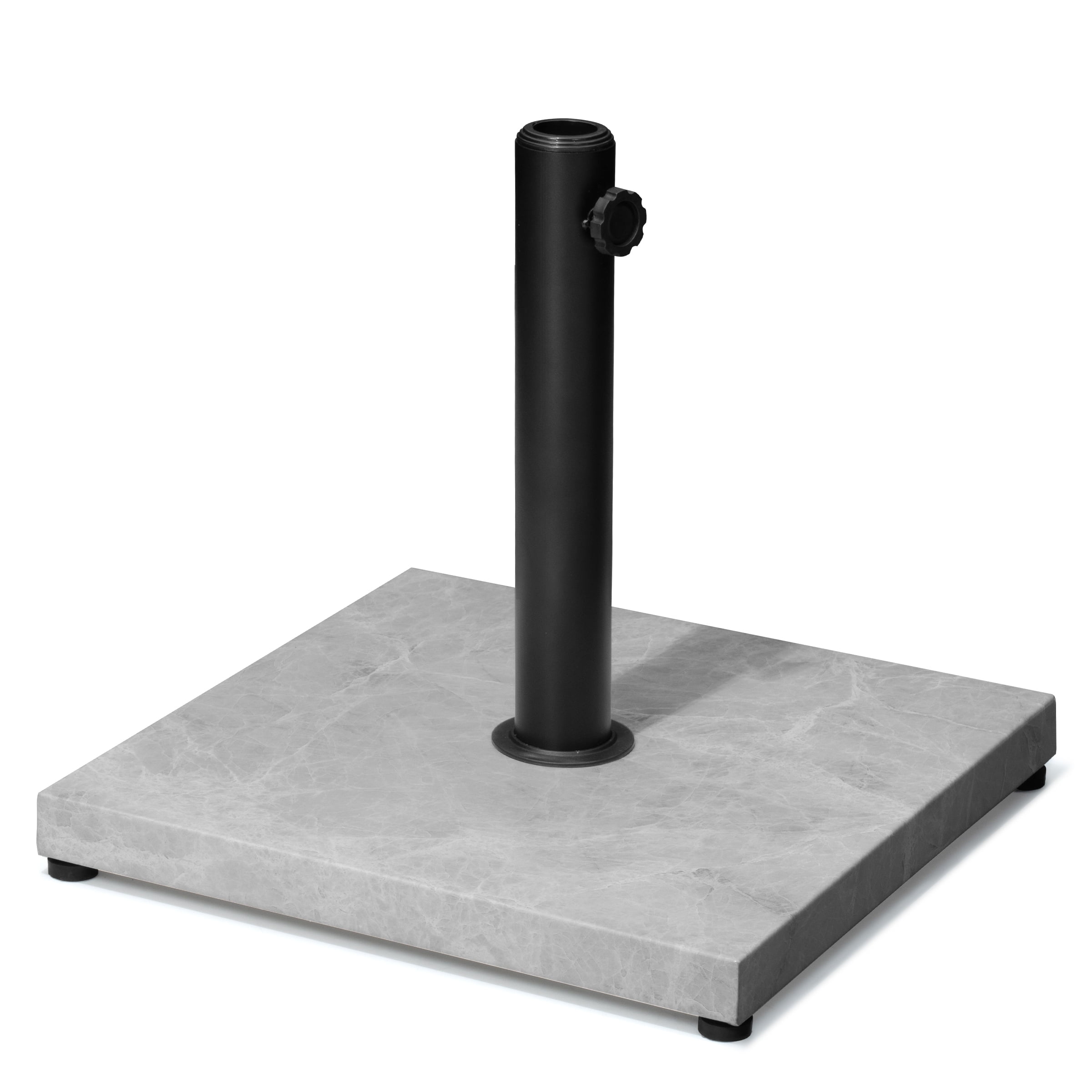 Light Gray Concrete Square Patio Umbrella Base Stand