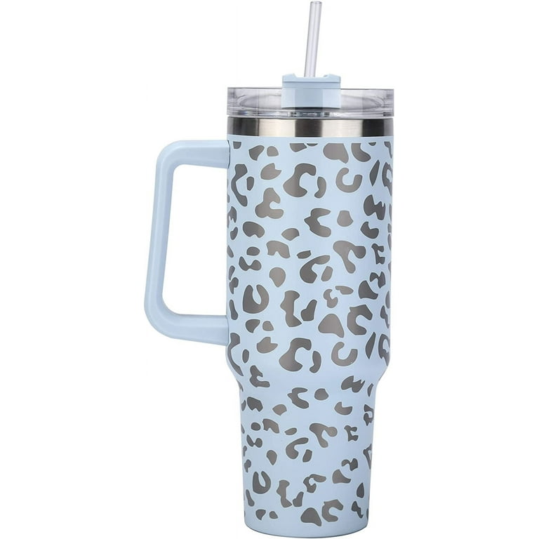 Home 40 Oz Tumbler Straw Lid Insulated Stainless Steel Water Bottle