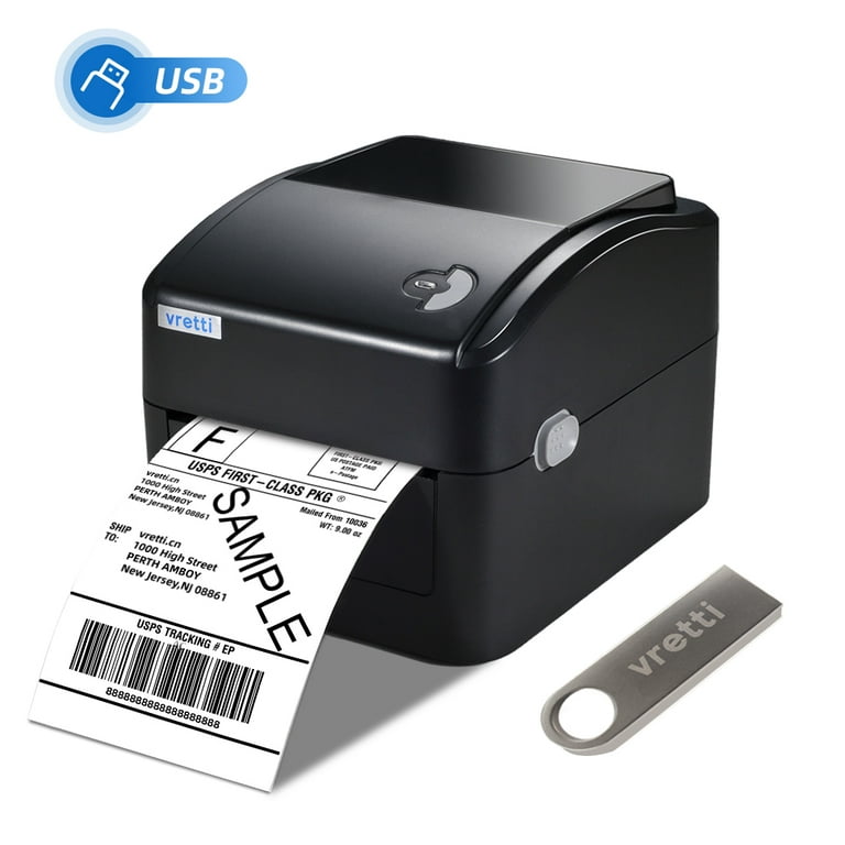engineering Ontslag moeilijk VRETTI Black 4 x 6 Thermal Shipping Label Printer, Label Printer for  Shipping Packages, Compatible with Shopify, USPS, Fedex. - Walmart.com