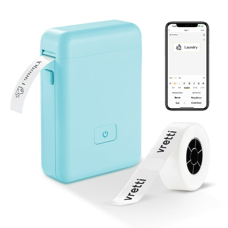 VRETTI HP2 Label Maker Machine, Portable Bluetooth Label Printer with Tape  Label Maker Handheld, Multiple Templates Available for Smartphone Easy to