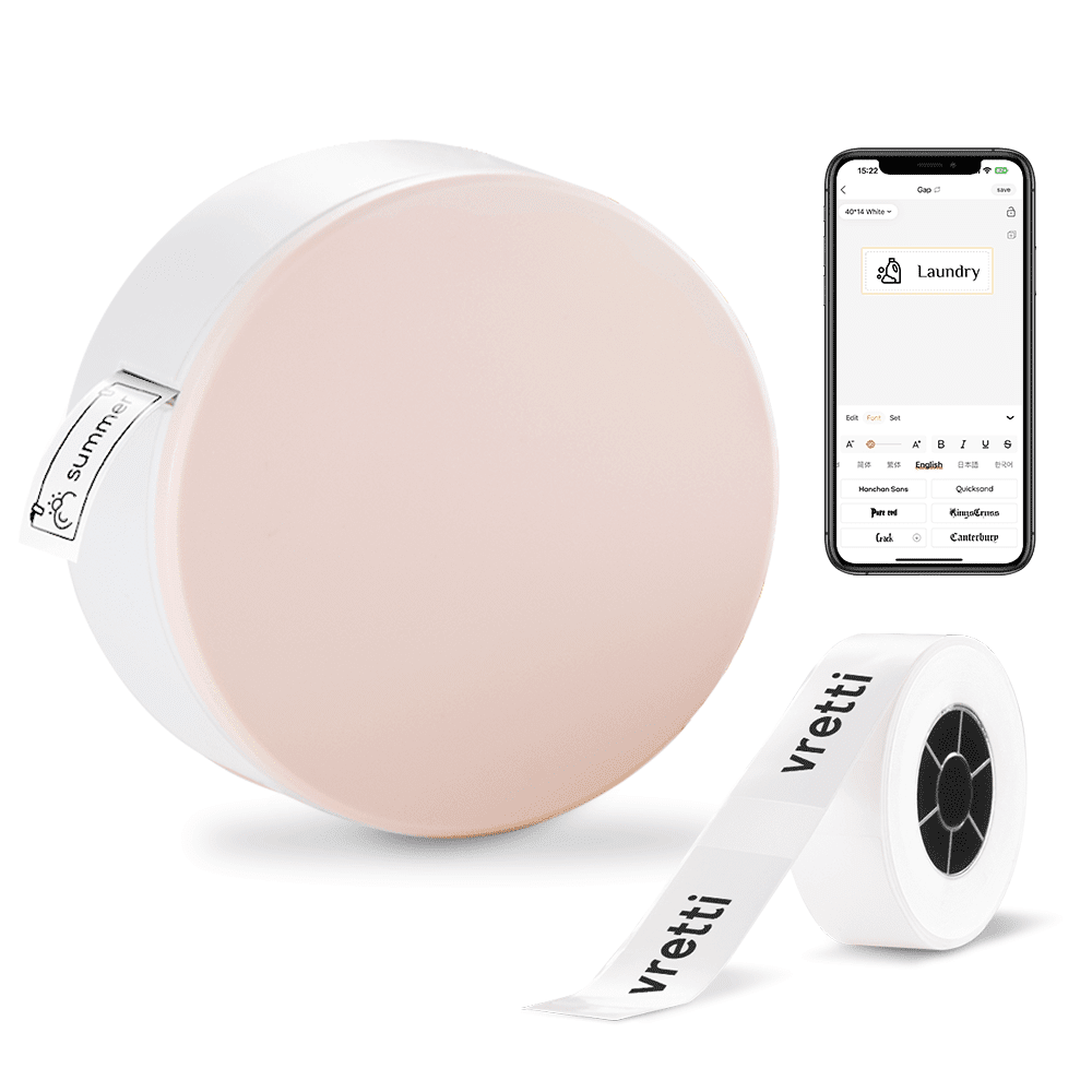 Mini Labeler Machine VRETTI HP3 Portable Bluetooth Mini Label Maker, Rechargeable for Home ...