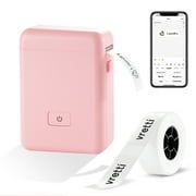 VRETTI Label Maker Machine, HP2 Portable Bluetooth Label Printer with Tape Label Maker Handheld, Multiple Templates Available for Smartphone Easy to Use for Organizing Storage Office Home, Pink