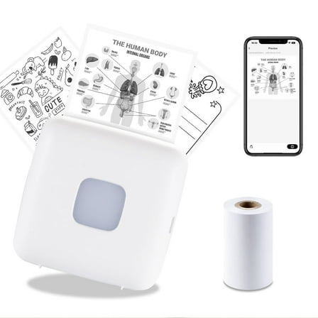 VRETTI TP6 Pocket sticker printer,Portable Bluetooth Pocket Phone Printer for Anatomy Flashcards, Journal, Photos, Notes, Kids Gift