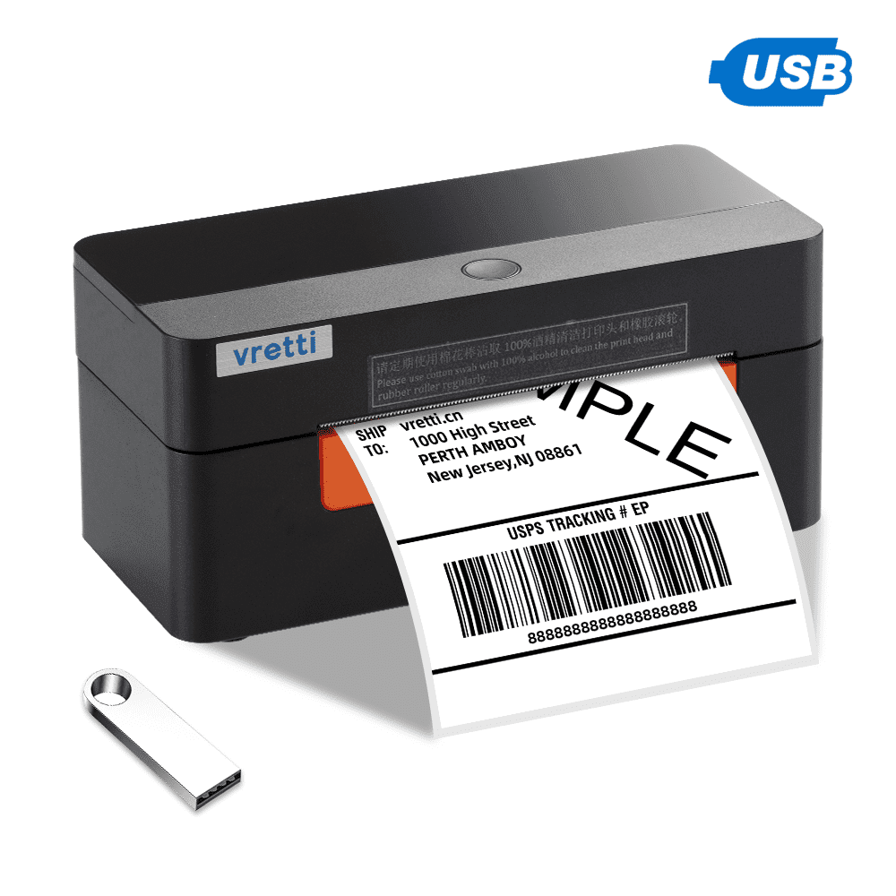 VRETTI USB shipping label printer, barcode label printer for small