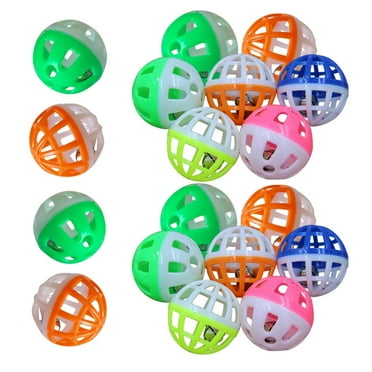 VRHE 18Pcs Pet Cat Kitten Play Balls With Jingle Bell Pounce Chase Rattle Toy