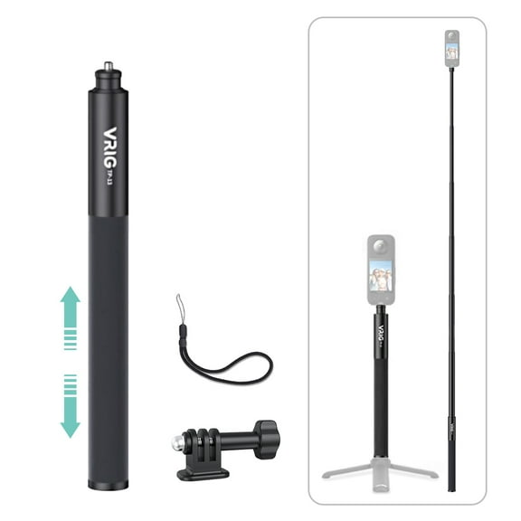VRIG Selfie Stick,1/4in Screw Mount 53.5-Inch Stick Alloy Screw Mount Adapter Stick Alloy 6 X2/X3 11/10/9 Compatible X2/X3 11/10/9 Adapter Compatible X2/X3 Mount Adapter Compatible