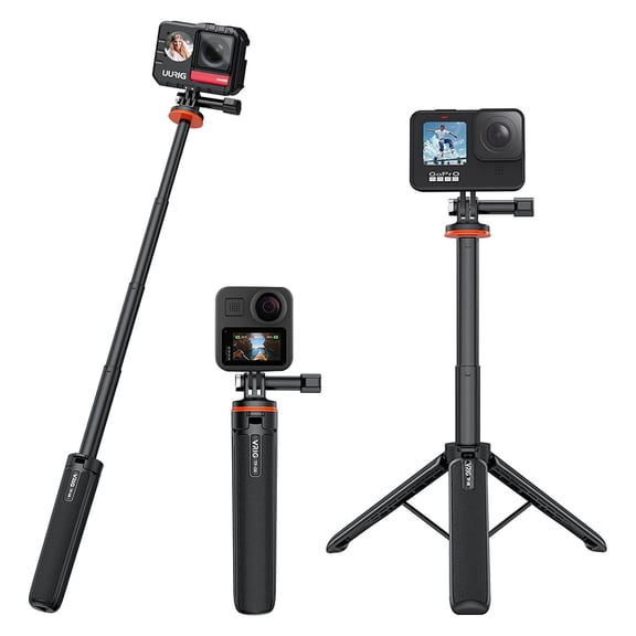 VRIG TP-08 Extendable Selfie Stick Tripod for Insta360 X3 GoPro Accessory for GoPro Max Hero 11 10 9 8 7 6 5 4, DJI Osmo Action, Insta 360 One R and More Action Camera20.1''