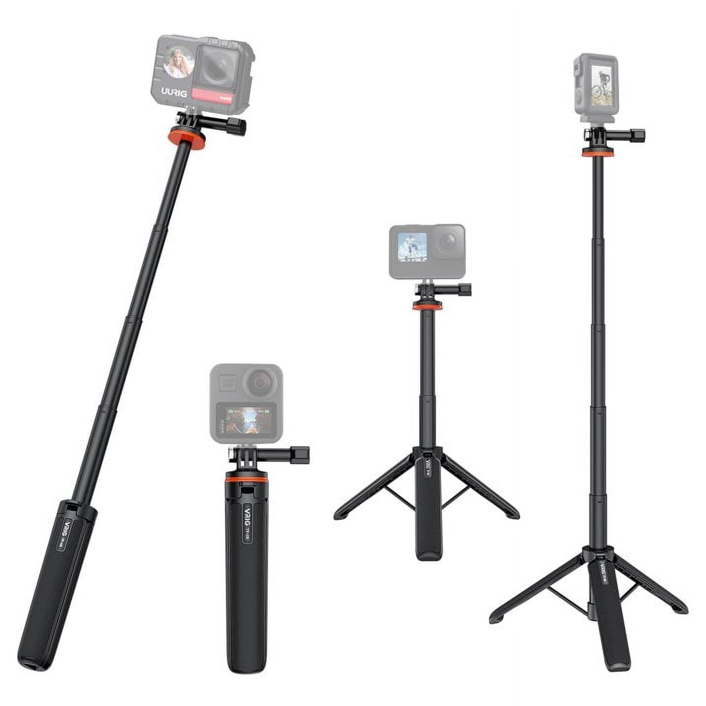 VRIG TP-08 Portable Selfie Stick Handheld Tripod Stand For GoPro Hero 12/11/10/9, For Vlog Live Streaming Selfie Video Recording