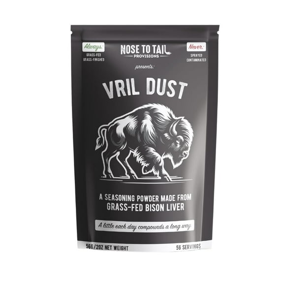VRIL DUST Bison Liver CI30 Organ Seasoning 56g - 56 Servings | 100% Grass-Fed & Finished | Hormone, Antibiotic, Pesticide Free | Keto, Paleo, Whole30, AIP, Carnivore Diet Approved | Made in USA