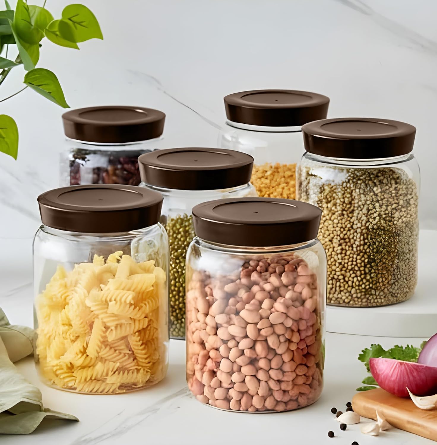 VRISTO 750ml Plastic Storage Jar and Container Set Airtight BPA Free ...