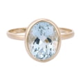 thumbnail image 1 of VRJewels 18K Solid Yellow Gold Aquamarine Statement Ring Semi Precious Single Stone Ring, 1 of 5