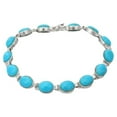 thumbnail image 1 of VRJewels 925 Sterling Silver Turquoise Gemstone Bracelet Unisex Gift, 1 of 6