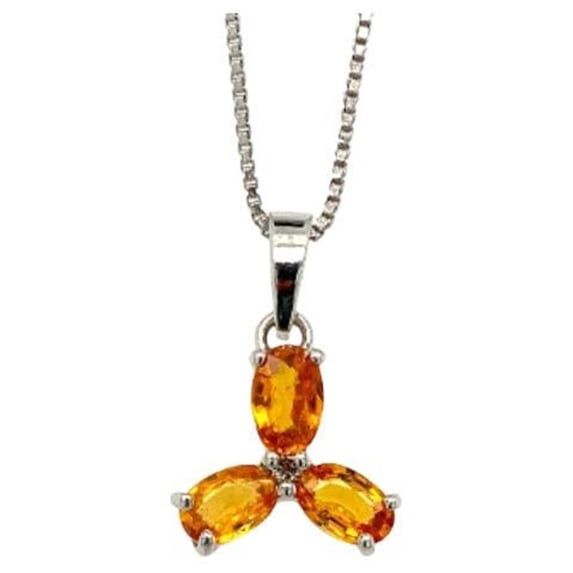 VRJewels Dainty Sapphire Diamond Flower Sterling Silver Pendant Necklace Gift for Her
