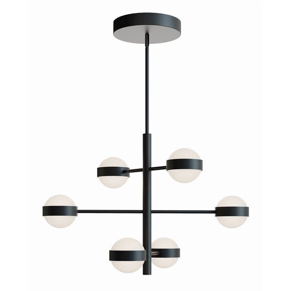 VRNP3X6LAJUDBK AFX Verona 6 - 60W LED Pendant-20.38 Inch Tall and 30 Inch Wide-Black Finish