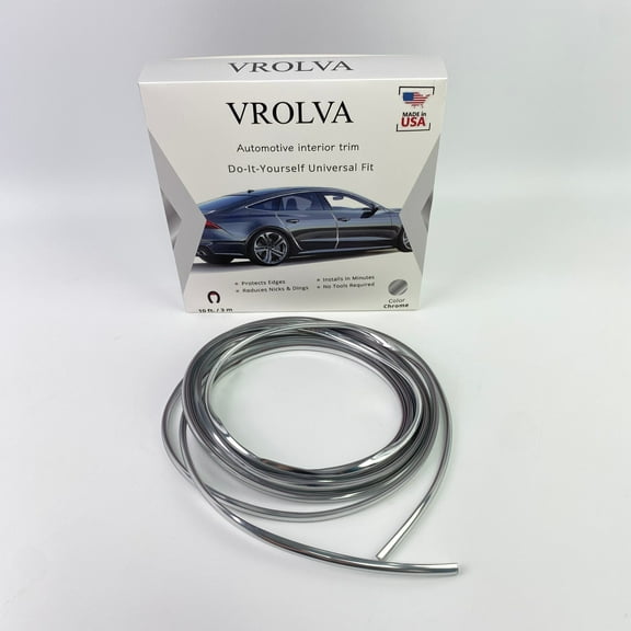 VROLVA Automotive interior trim strip, 22.8 foot automotive decorative style door panel, DIY automotive interior filler insert flexible strip, General Motors parts (silver)