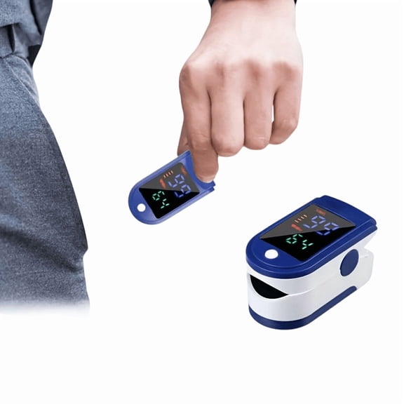 VROVIRE Fingertip Pulse Oximeter, Blood Oxygen Monitor with SpO2 and Pulse Rate, LED Display, One-Button Operation, Portable Oximeter with Lanyard, Blue