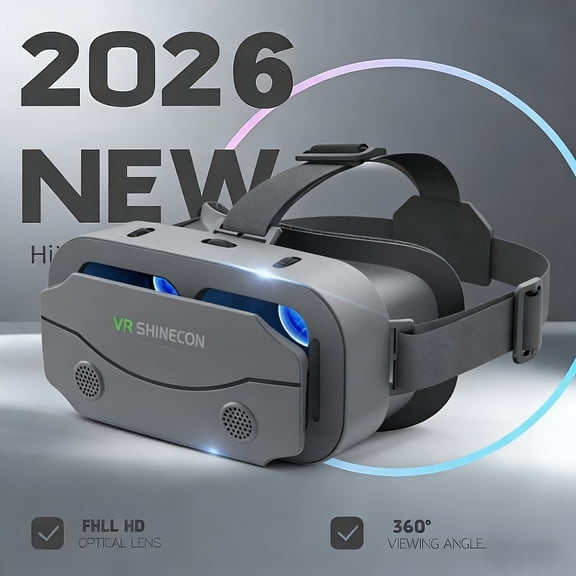 VRPro 2026 Virtual Reality Headset, 4K HD, Fits 4.5–7" Smartphones, Adjustable for Nearsighted Users
