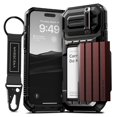 thumbnail image 1 of VRS DESIGN Phone Case for iPhone 16 Pro Max (2024), [Damda Glide Ultimate] Camera Lens Protection Wallet Case with Strap (Metallic Red), 1 of 5