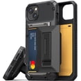 thumbnail image 1 of VRS Design Phone Case for iPhone 14 Plus, [Damda Glide Hybrid] Premium Sturdy Semi Auto Card Wallet Case with Kickstand (Groove Black ), 1 of 9