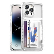 VRS Design Phone Case for iPhone 14 Pro Max, [Neo Flip] Simple Door Card Wallet [2 Cards] Case (White / Clear)