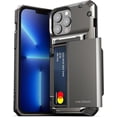 thumbnail image 1 of VRS Design Phone Case iPhone 13 Pro Max Case [Damda Glide Pro], Sturdy Semi Auto Card [4 Cards] Wallet Case (Metal Black), 1 of 8