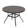 thumbnail image 1 of VRSHWO Outdoor Round Dining Table for 4-6 Persons, All-Weather Metal with Adjustable Umbrella Hole, Ideal for Deck, Lawn & Backyard Spaces, 1 of 9