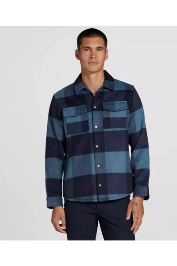 Men's Wool Blend Plaid Shirt Jacket Size S