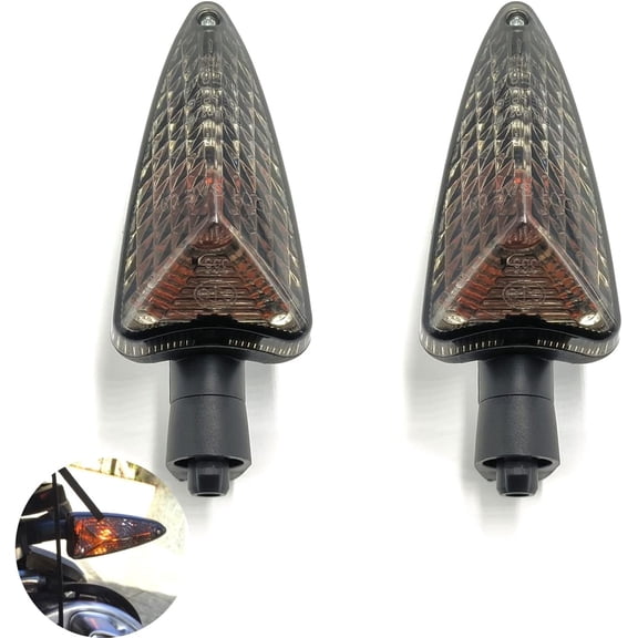VRWEARE Motorcycle Turn Signals Front/Rear Blinker Indicator Flasher Lamp Compatible With Tiger Daytona F800R F800S K1300R/S F800GT F800ST F800GS S1000RR C600 F765GS (Short handle and Smoke)