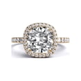 thumbnail image 1 of VS 6.50MM Moissanite Engagement Ring With Diamonds (1.21 ct Moissanite Weight, 1.8 ctw dew) Micro Pave Cathedral 14K Gold, 1 of 3