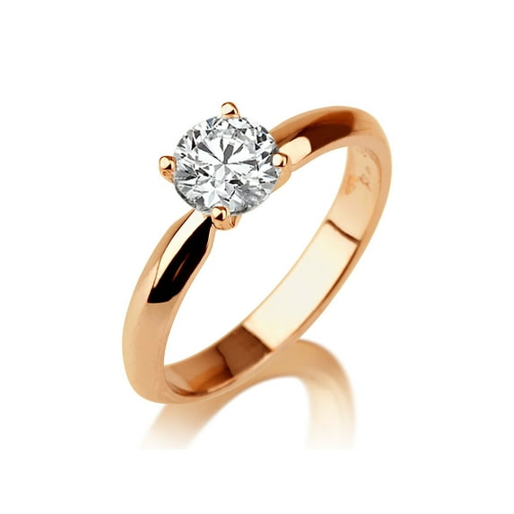 VS 9.00MM Moissanite Engagement Ring (2.26 ct Moissanite Weight, 2.7 ct dew) Cathedral Classic 14K Gold