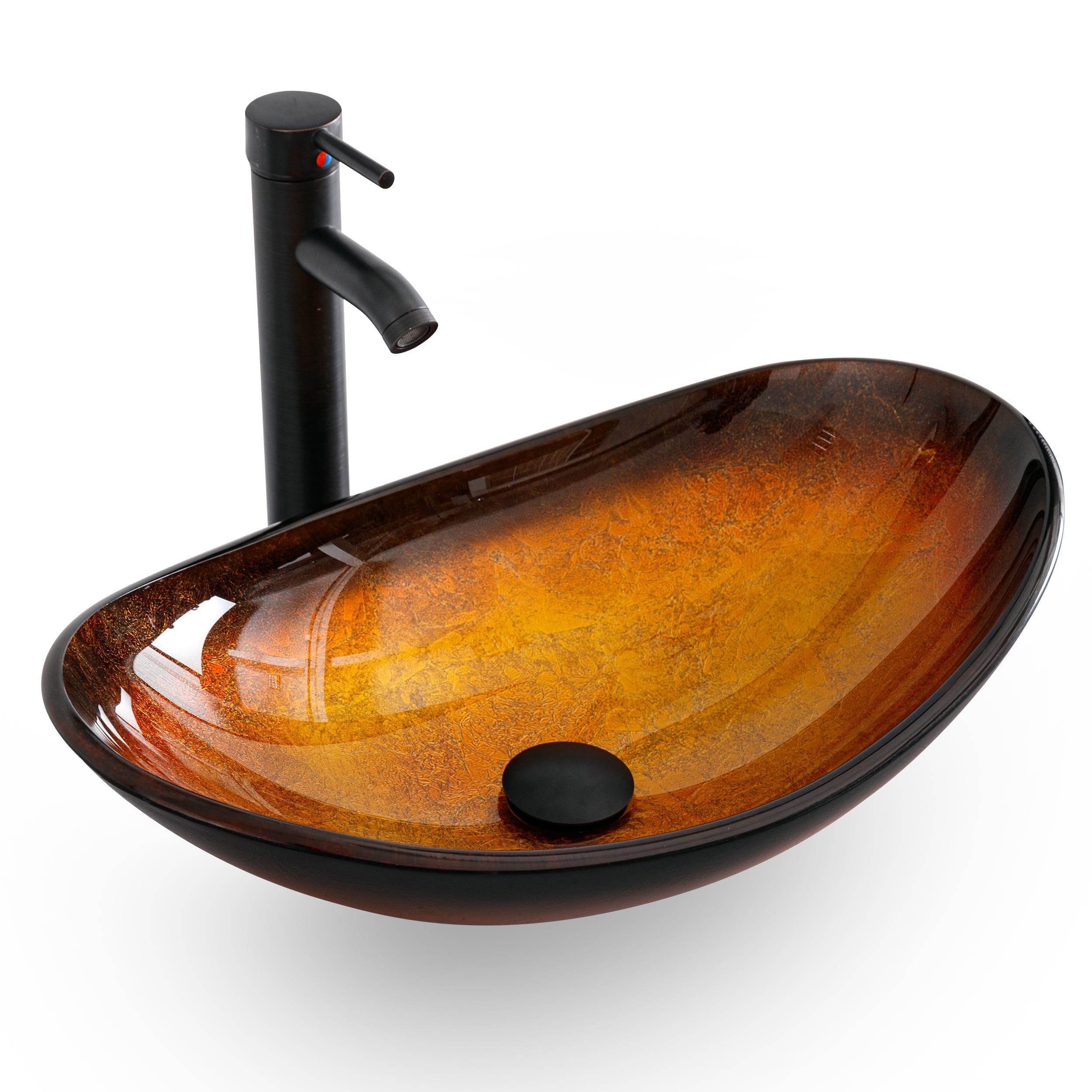 VS029BR 21" Stained Glass Bathroom Vessel Sink