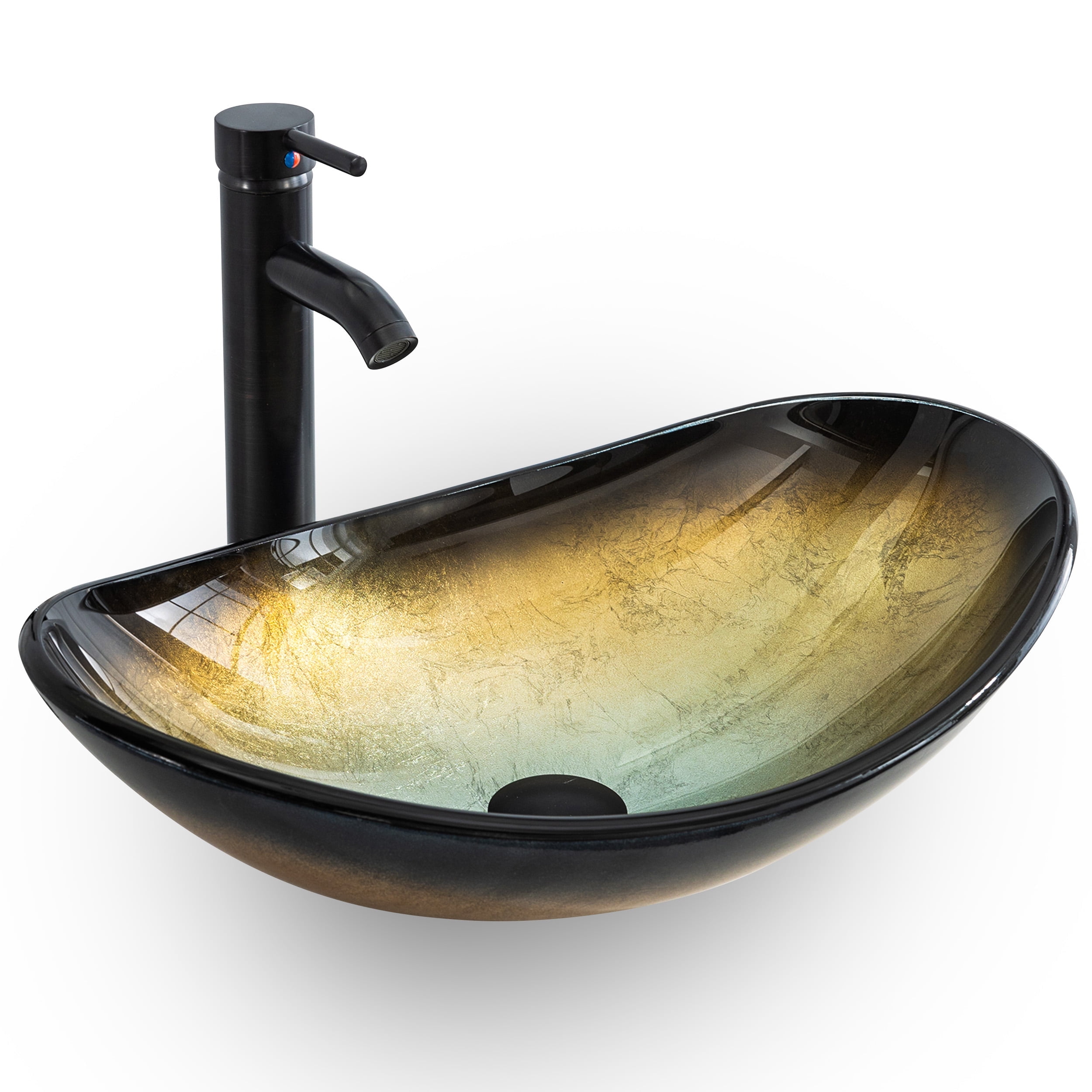 VS029CH 21" Stained Glass Bathroom Vessel Sink