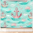 thumbnail image 1 of Washable Boat Wheel College Tapestry Deco for College Dorm Living Room Durable Marine Icons Life Buoys Dorm Tapestry 51x59in Anchor Sea Shell Compasses Modern Dorm Tapestry, 1 of 7