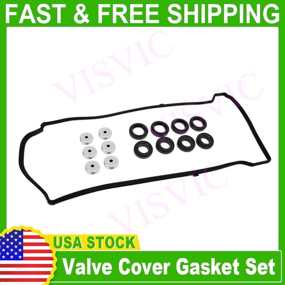 VS50614R Valve Cover Gasket Black For 02-2013 Acura Honda 2.0L 2.4L DOHC
