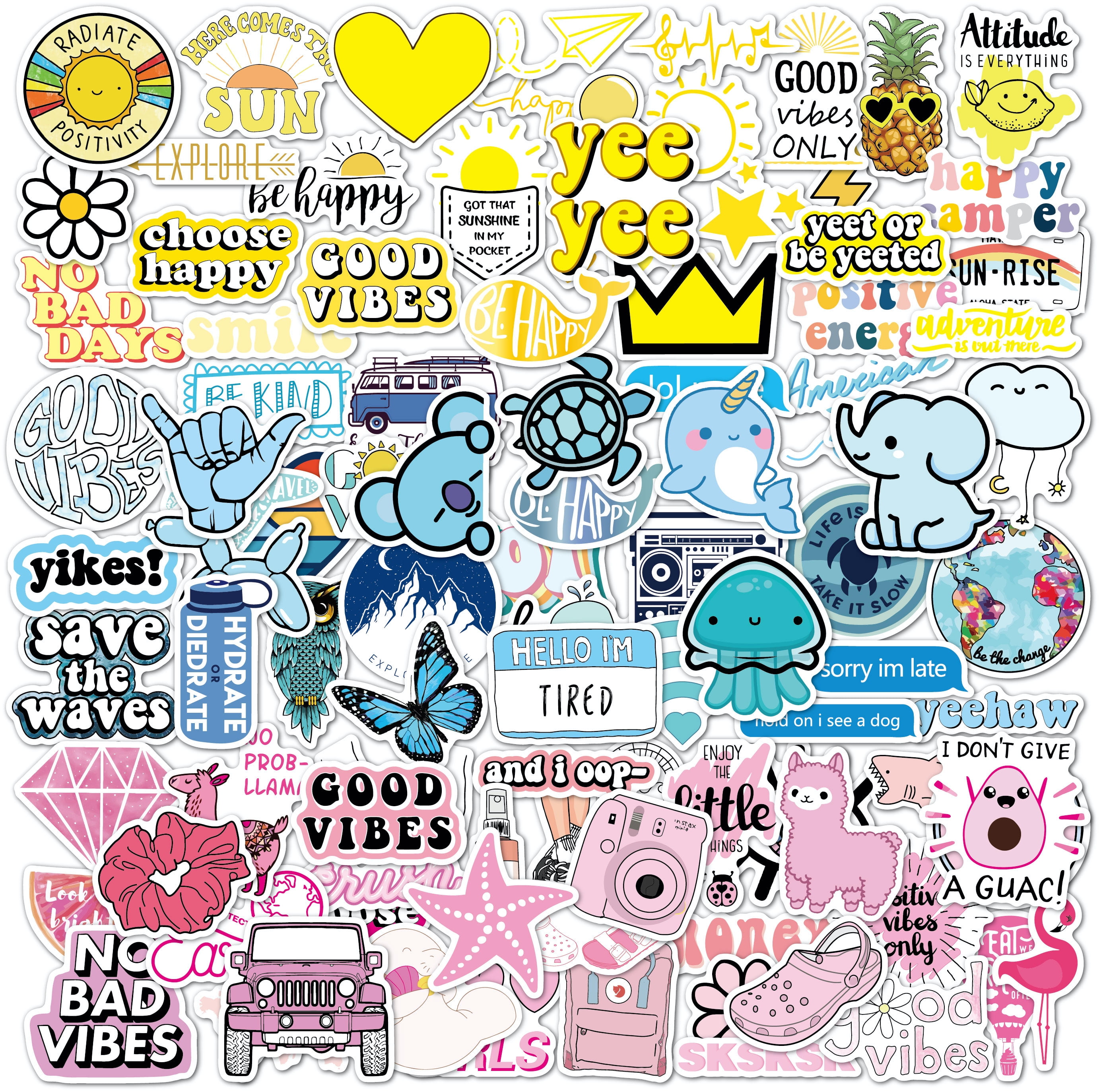 Yellow Stickers Aesthetic Stickers Waterbottle Stickers Journal Stickers  Bujo Stickers VSCO Stickers Trendy Stickersgifts for Friends 