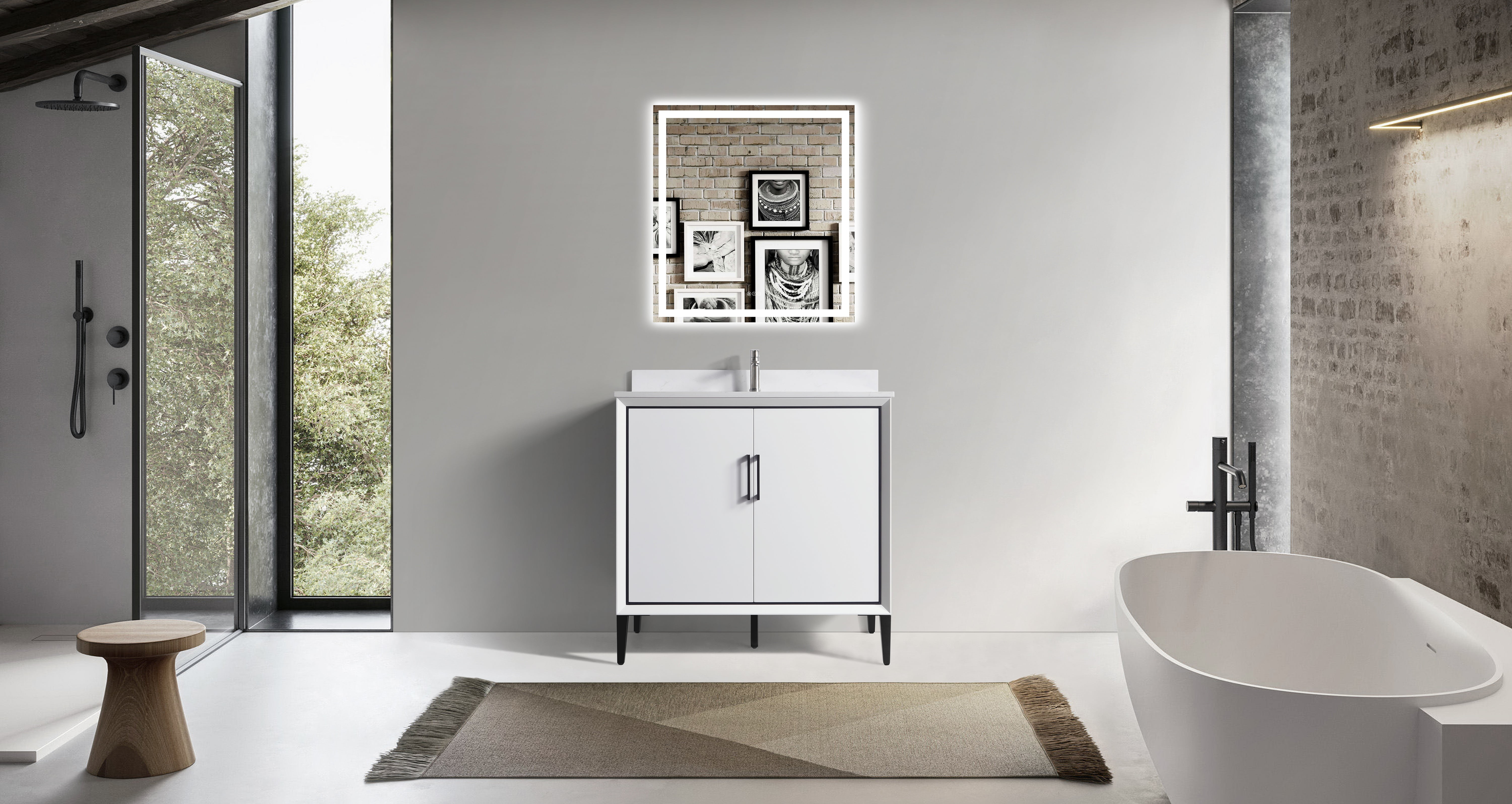 36'' White Freestanding Single Bathroom Vanity with Matte Finish