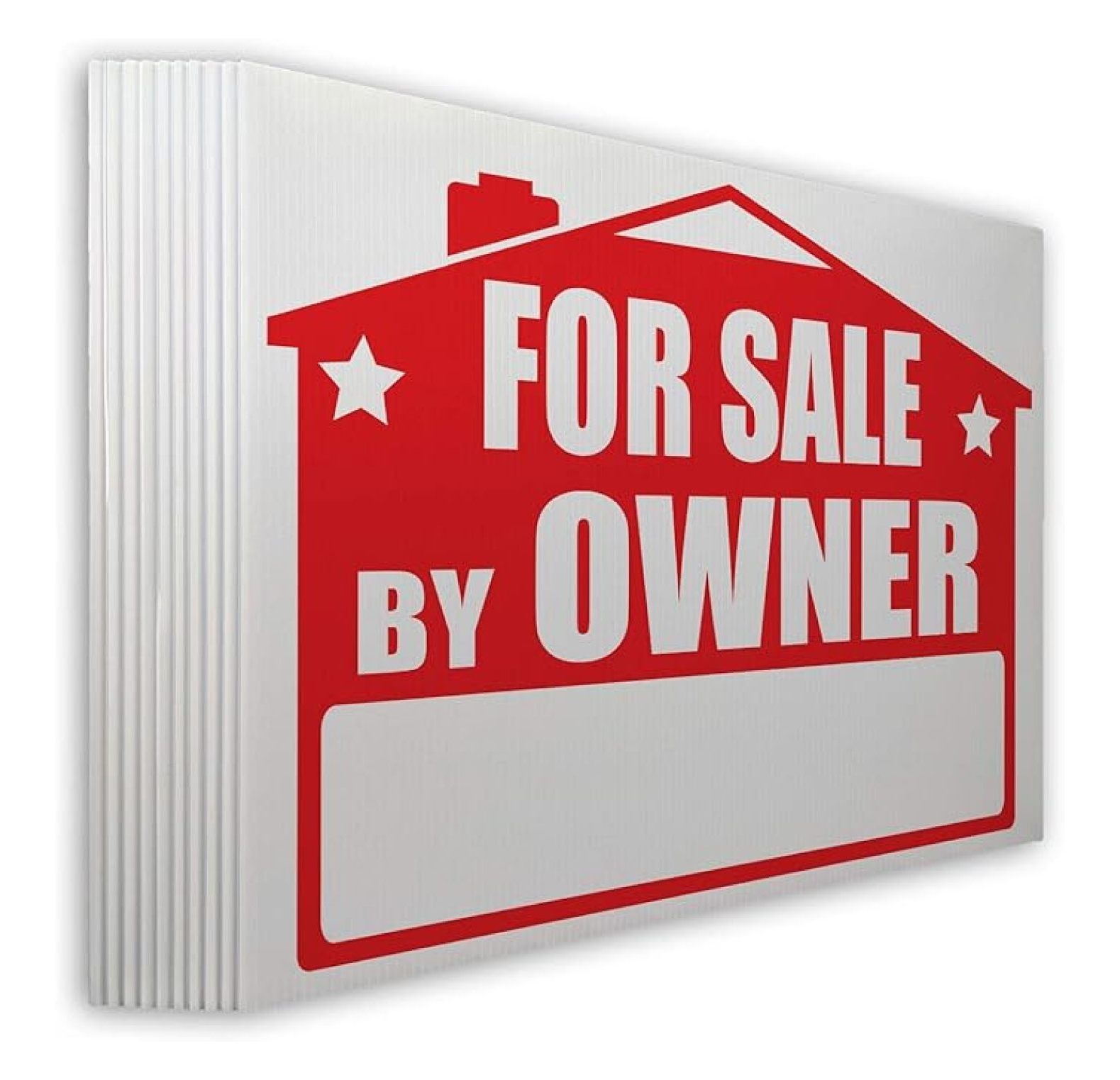 VSE | "For Sale By Owner" Lawn Sign Kit | 24 x 18 Inch (10 Signs) | Includes H-Stake and FREE Blue Arrow Stickers