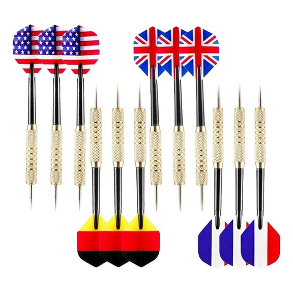 VSFAOV 12PC Steel Tip Darts 18g Copper Plated Steel Needles Hard Tip 2BA Thread Set Of 12 Precision For Darting Enthusiasts