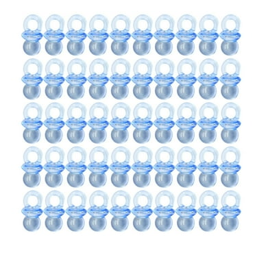 AOKID Mini Pacifiers Blue,50 Pcs Clear Acrylic Mini Pacifiers Baby ...