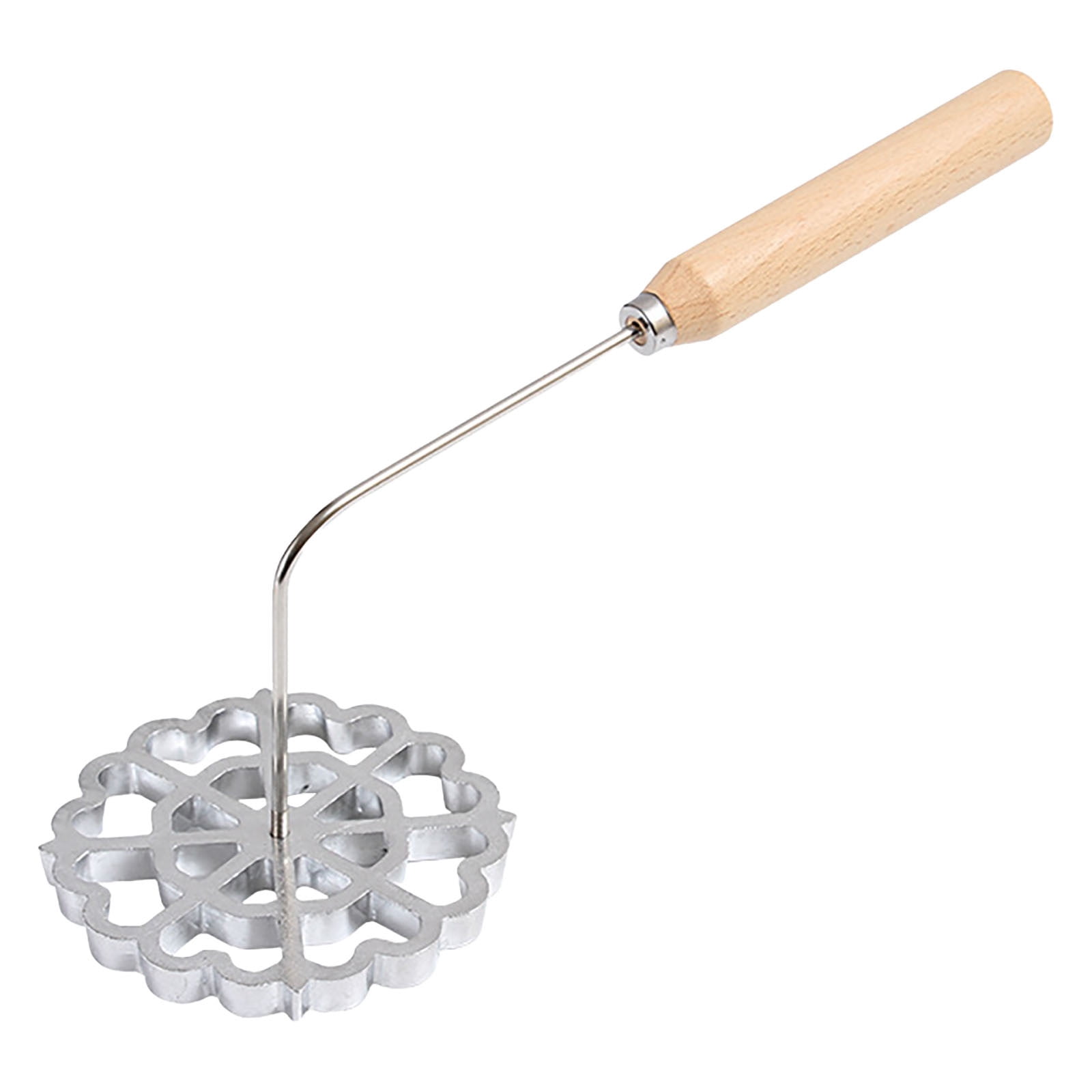 Fopytu Moule Bunuelos Avec Manche En Bois Rosette Maker Rosette Cookie Bunuelos Tool Aluminium Moulé Waffle Moules Pour La Cuisson De La Cuisine