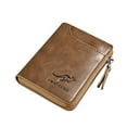 thumbnail image 1 of VSFAOV Men Wallet Zipper Leather Purs, Kangaroo Wallets, PU Stylish Soft Simple Design RFID Protected Wallet A, 1 of 7