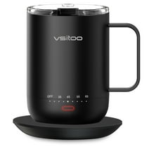 VSITOO S3 Pro Temperature Control Smart Mug with Lid, Coffee Mug Warmer with Mug for Desk Home Office, App Controlled Heated Coffee Cup, Self Heating Coffee Mug 14 oz, Electric Mug - Improved Design