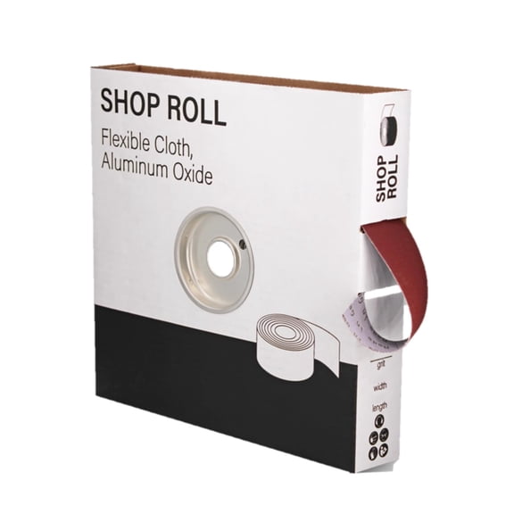 VSM 2" x 50yd (150'), 180 Grit (Very Fine) Aluminum Oxide Sanding Shop Roll, F-Weight Cotton Cloth Backed Sandpaper Roll for Hand Finishing, Woodworking, Metal Working, Polishing