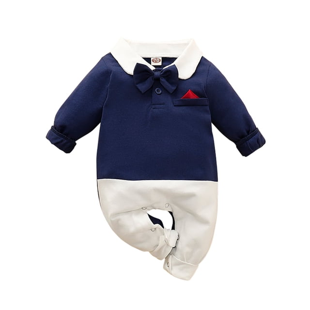 VSNOW Newborn Baby Boy Gentleman Romper Jumpsuit Bodysuit Playsuit