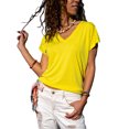 thumbnail image 1 of VSNOW Women Short Sleeve V Neck Tops Base Plain T Shirt Blouse, 1 of 2