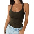thumbnail image 1 of VSNOW Women Sleeveless Solid Color Tank Tops Slim Fit Cami T Shirt Blouse, 1 of 2