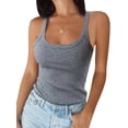 thumbnail image 1 of VSNOW Women Sleeveless Solid Color Tank Tops Slim Fit Cami T Shirt Blouse, 1 of 8