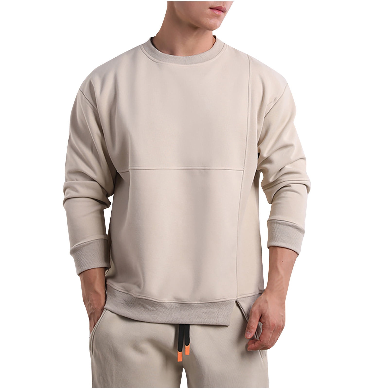 VSONTOR Men Casual Fashion Sweatshirts Round Neck Pullover Long Sleeve