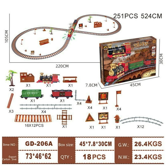 VSONTOR Toys For Girls And Boys Toy Train Set With Lights And Sounds Steam Christmas Train Set Railway Tracks Battery Operated Toys Kid C